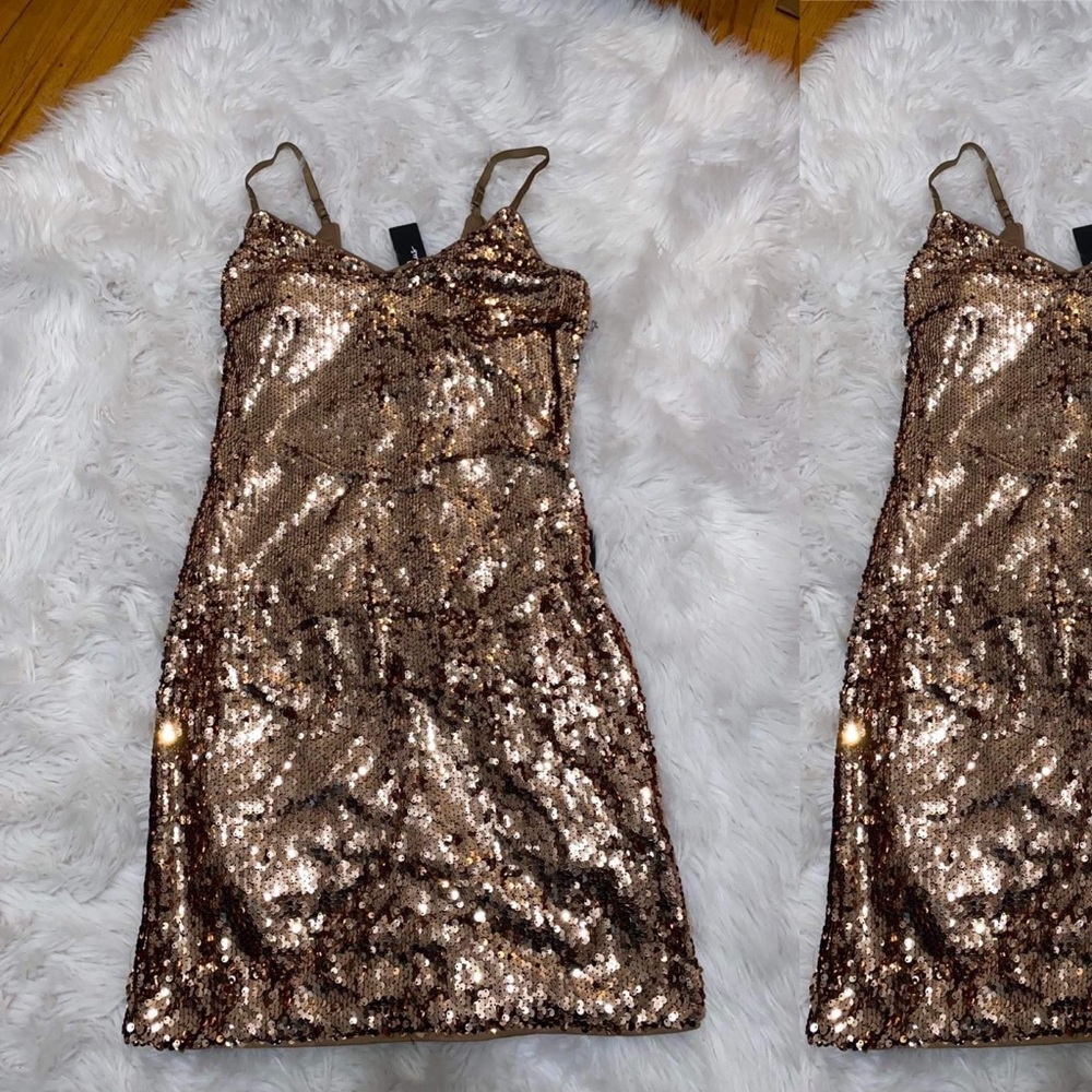 Gold beautiful mini dress